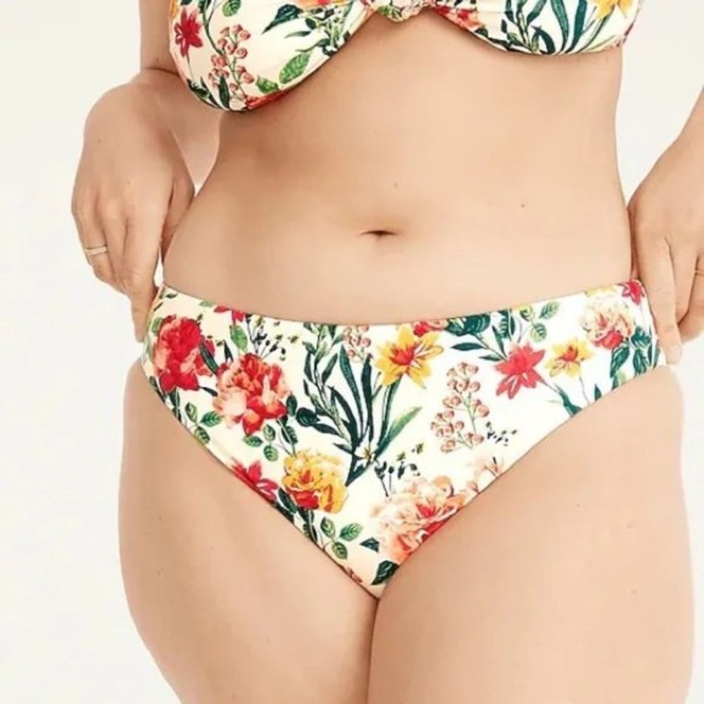 J. Crew High-leg High-waisted Bikini Bottom in Vintage Floral 3X